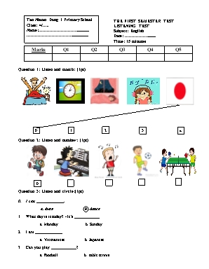 The first semester test listening test English 4